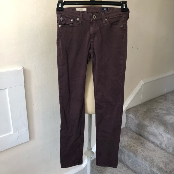 AG Adriano Goldschmied Stilt Cigarette Leg Brown Low Rise Brushed Cotton Pant 25 - Picture 4 of 8